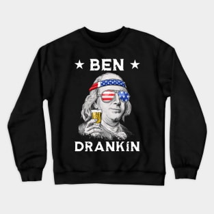 Ben Drankin Party Vintage USA Funny 4th Of July Patriotic Crewneck Sweatshirt